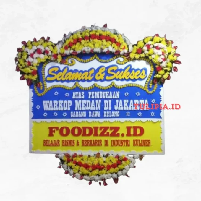 bunga papan ucapan selamat dan sukses warkop MDJ by foodizz academy
