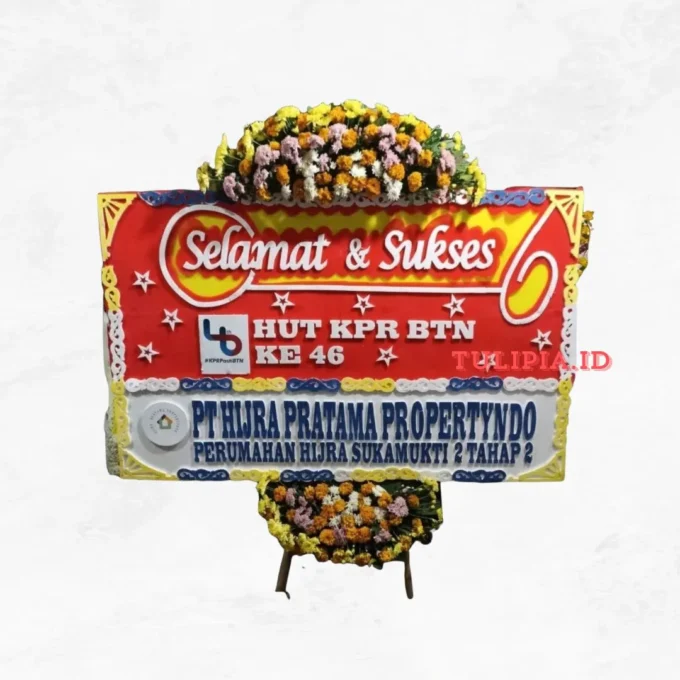 rangkaian bunga ucapan selamat hut kpr btn
